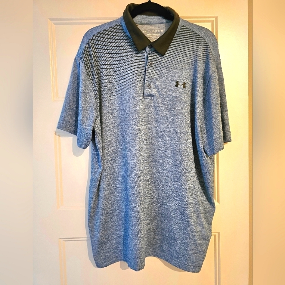 Under Armour "The Playoff Polo" Powder Blue and Black sz xl